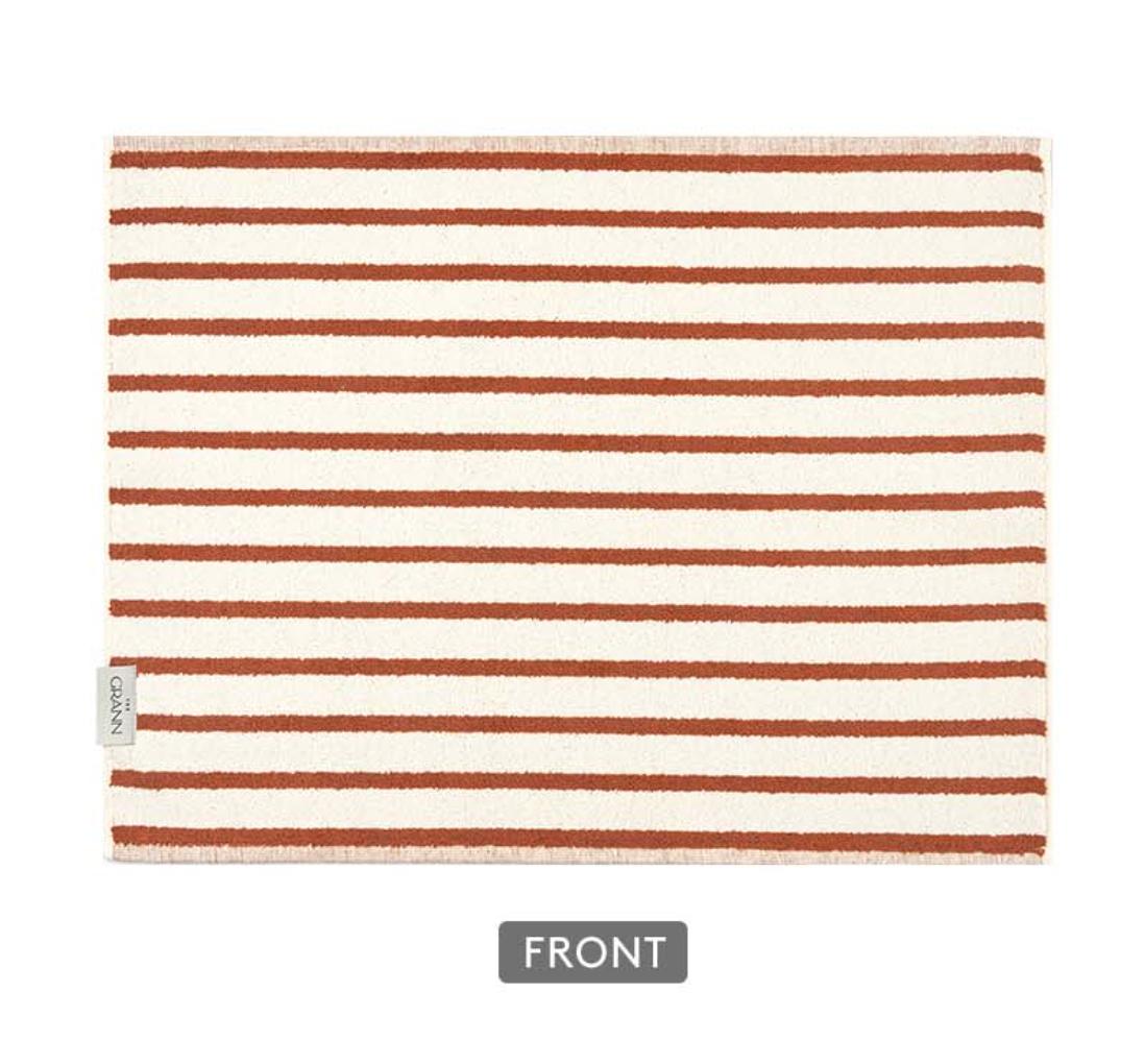 上質なタオル バスマット | almond stripe