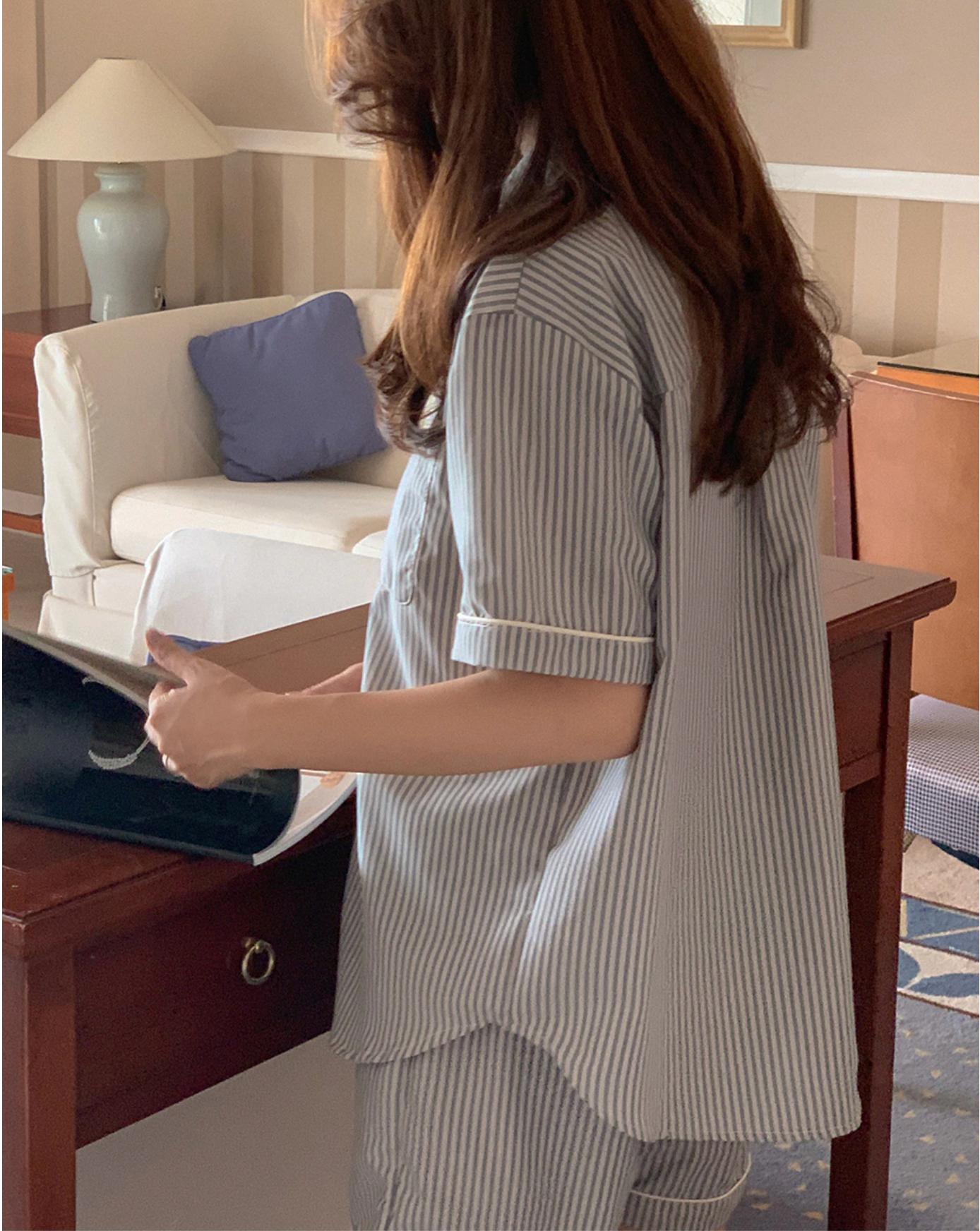Greek stripe pj set | 2 colors