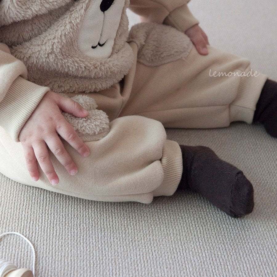 もこもこ くまちゃん セットアップ ベージュ