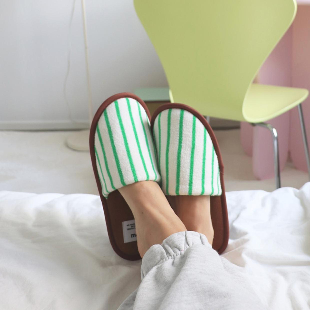 color striped room slippers | morl