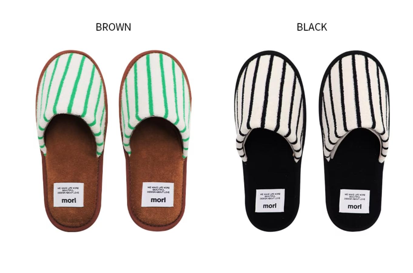 color striped room slippers | morl