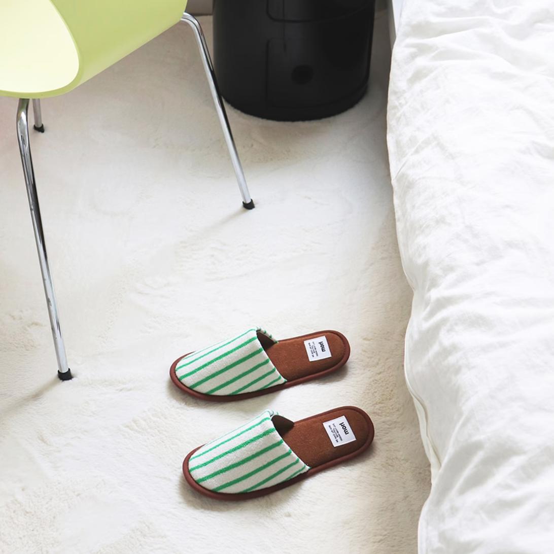 color striped room slippers | morl
