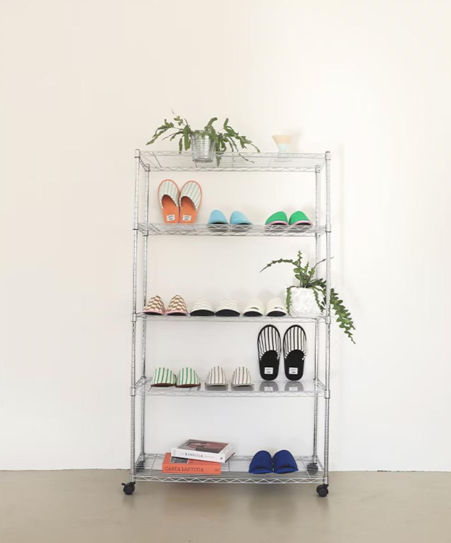 color striped room slippers | morl