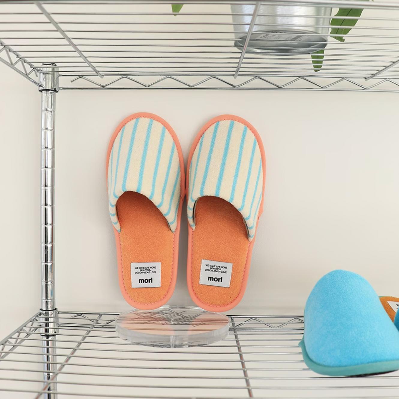 color striped room slippers | morl