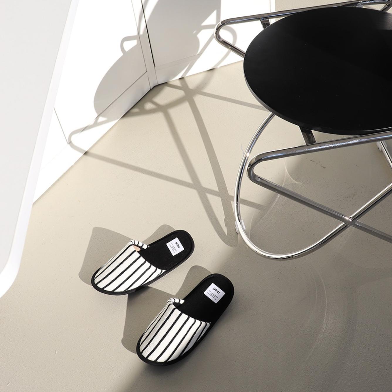 color striped room slippers | morl