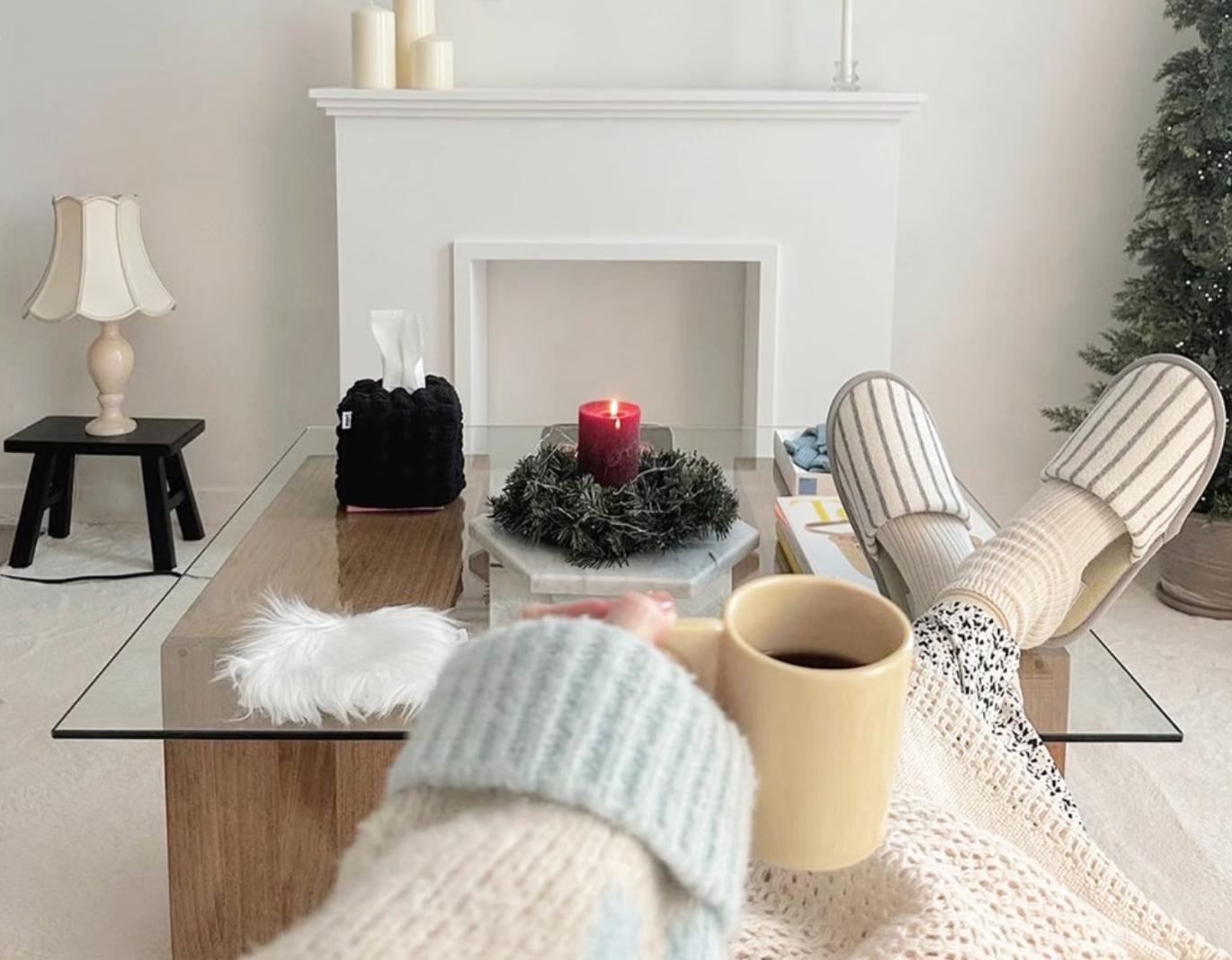 color striped room slippers | morl
