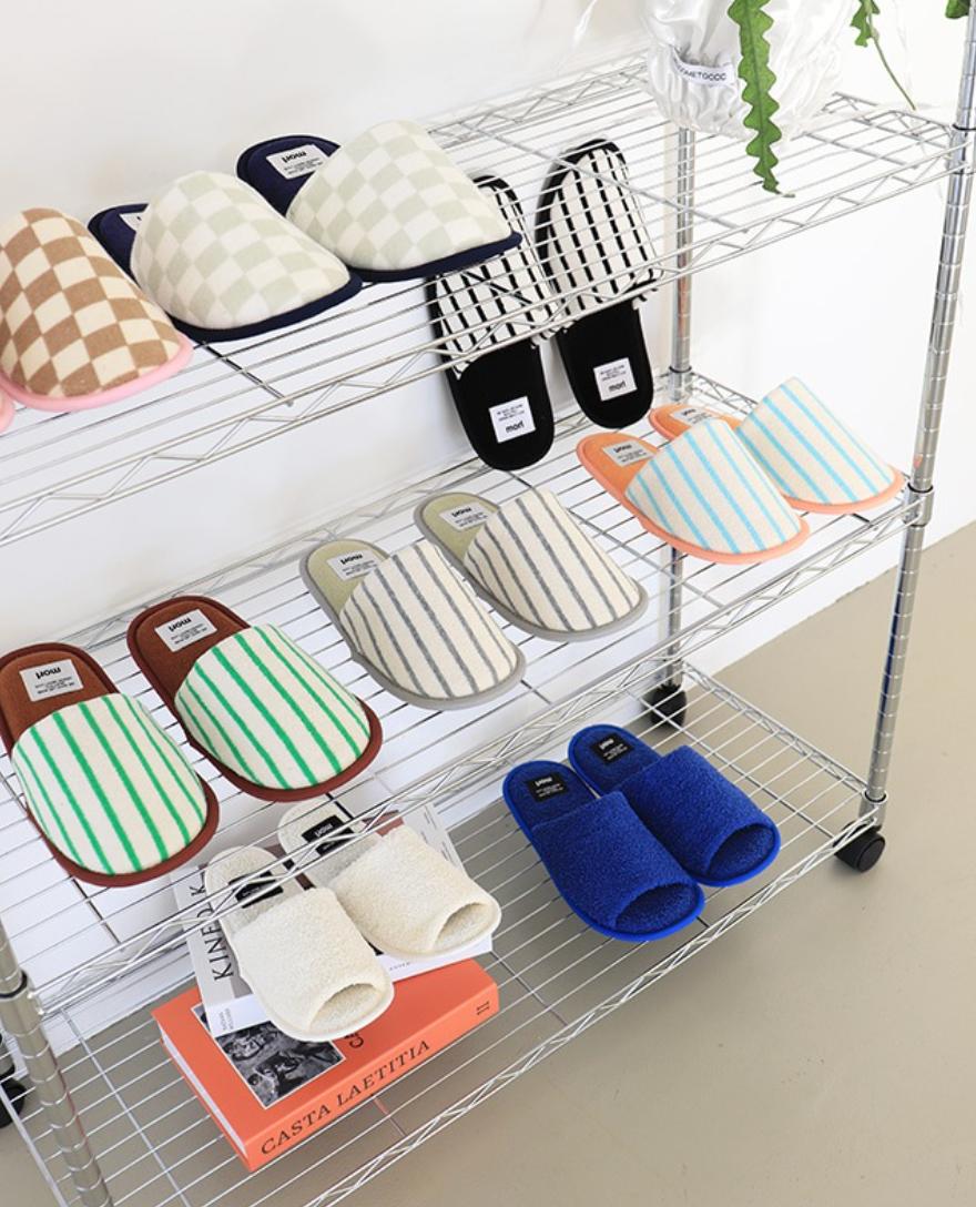 color striped room slippers | morl