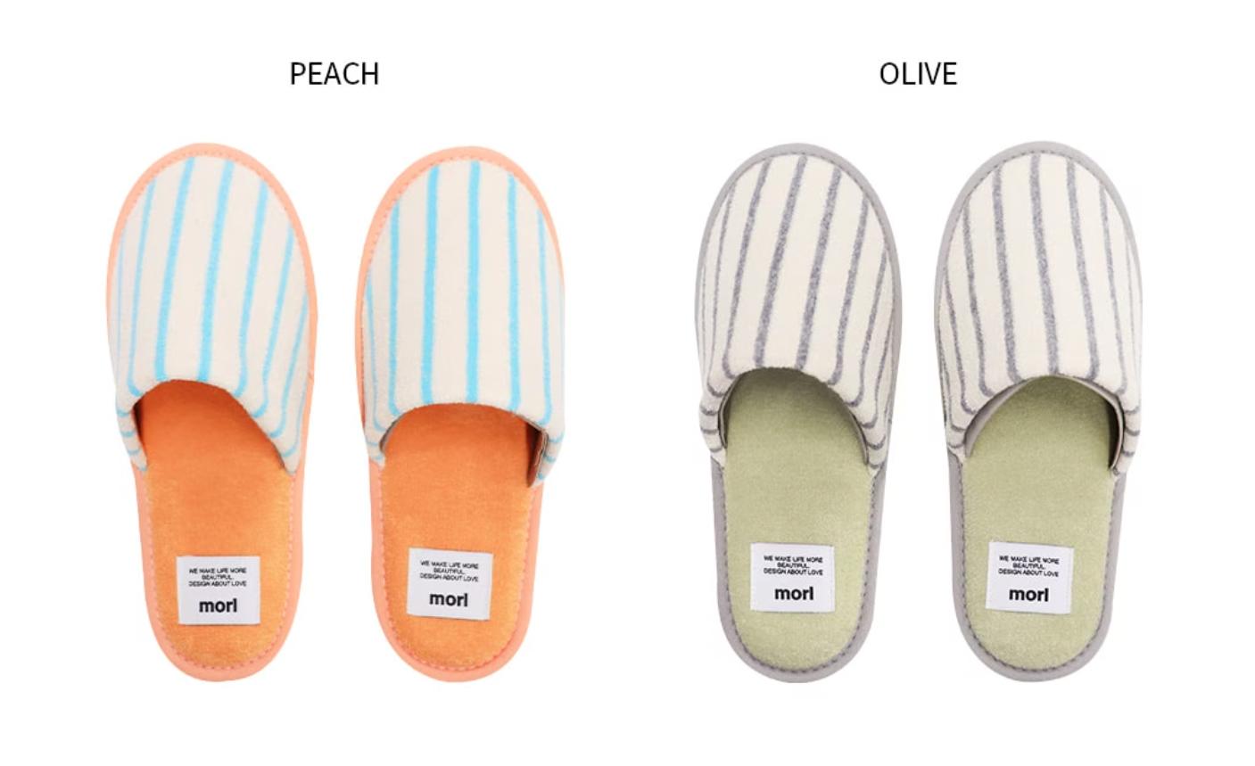 color striped room slippers | morl